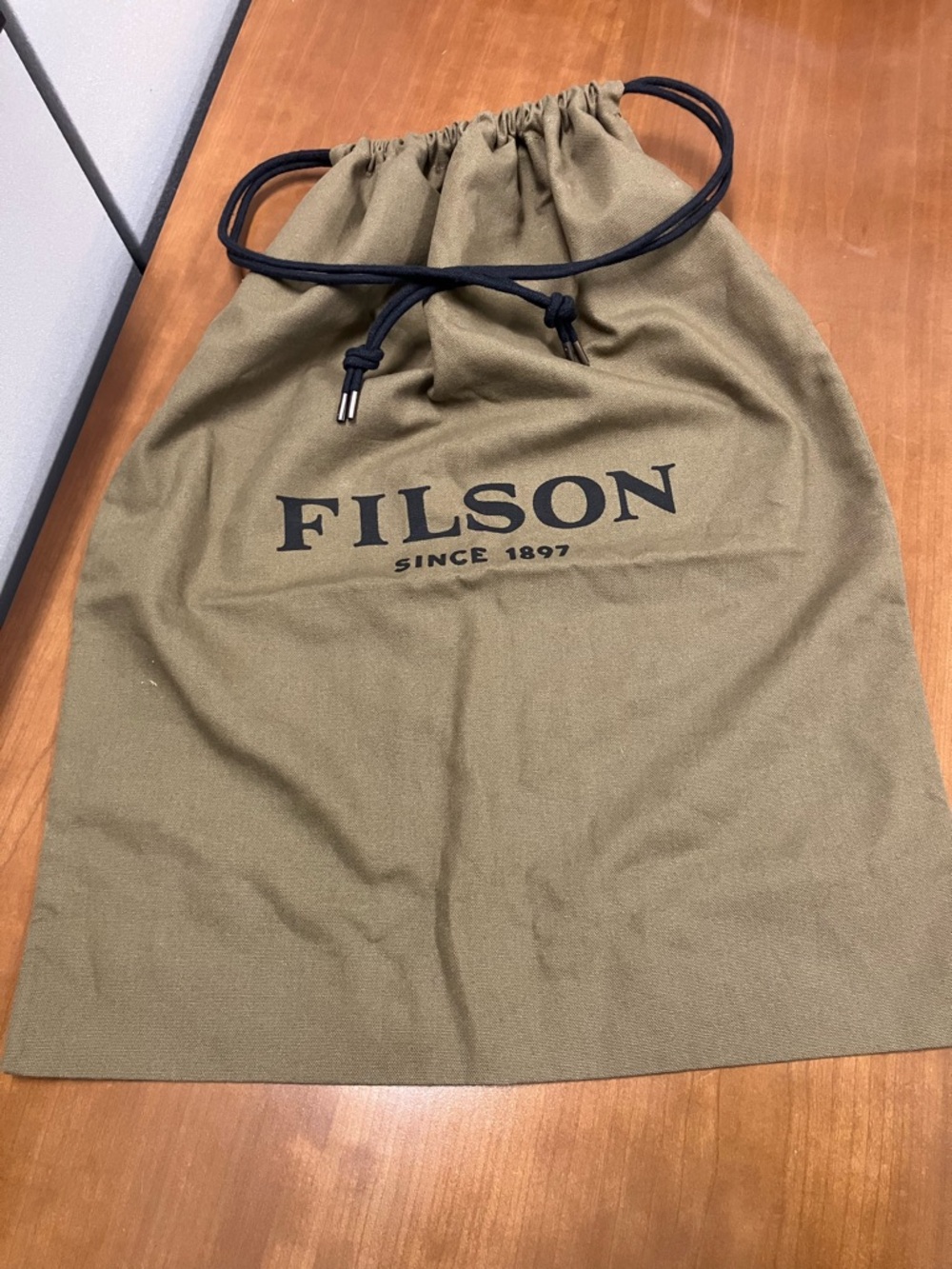 Filson Drawstring Bag Large Brown 100% Cotton Storage Tote Dust Cover